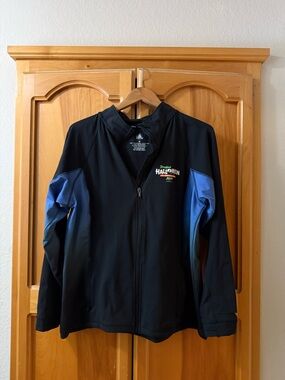 Disney Black Zip-Up Jacket with Green Logo Accents
